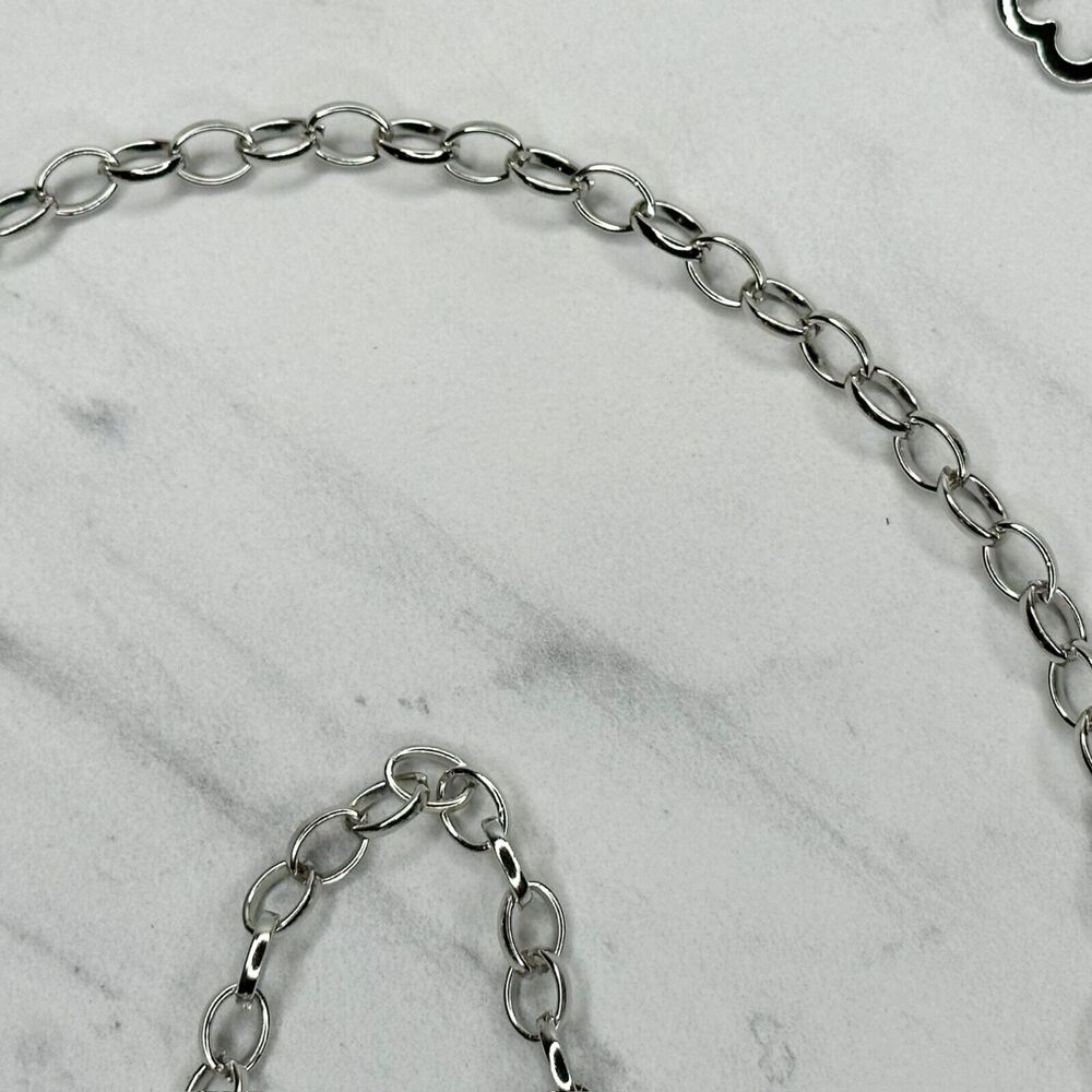 Silver Tone Boho Open Flower Concho Chain Belt Y2K One Size (OS) โจ - Picture 9 of 12